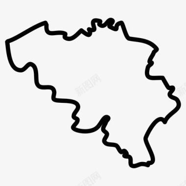 比利时地图欧洲国家地图薄图标图标