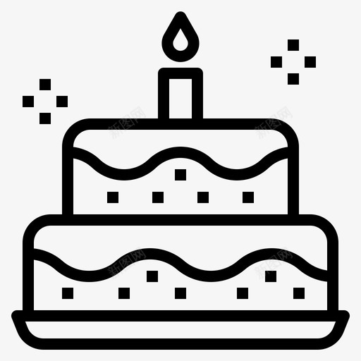 生日蛋糕面包店蜡烛图标svg_新图网 https://ixintu.com 派对 生日蛋糕 蜡烛 面包店