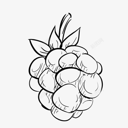 黑莓美味水果图标svg_新图网 https://ixintu.com 健康 手绘水果 水果 美味 黑莓
