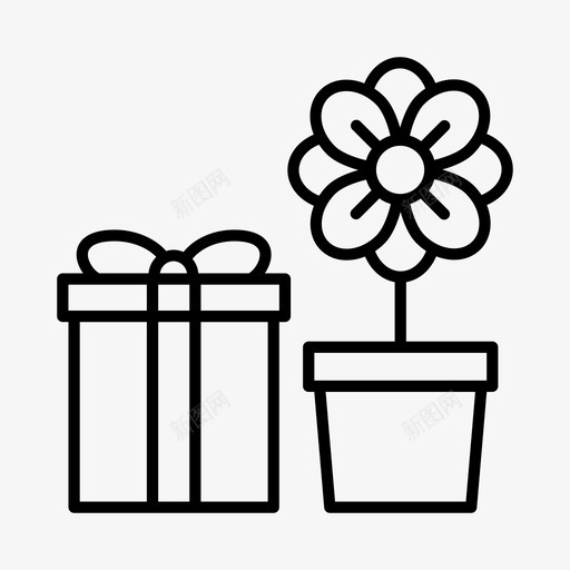 母亲节鲜花礼物图标svg_新图网 https://ixintu.com 母亲节 盆栽 礼物 鲜花