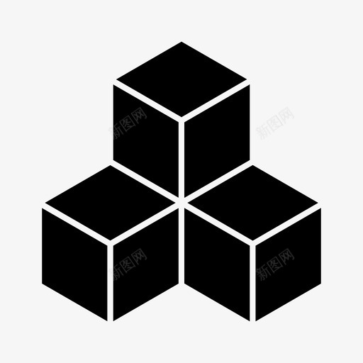 三维长方形立方体图标svg_新图网 https://ixintu.com 三维 形状 正方形 立方体 长方形