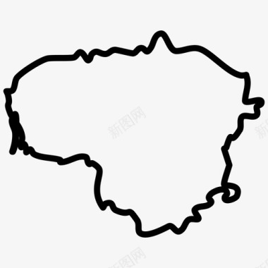 立陶宛地图欧洲国家地图薄图标图标