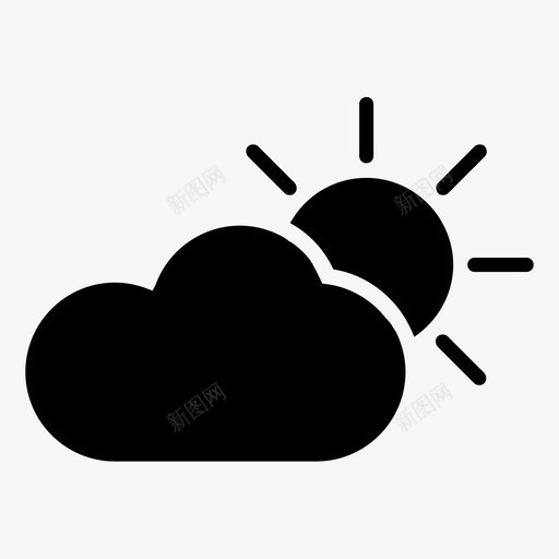 云和太阳预报自然图标svg_新图网 https://ixintu.com 云和太阳 天气 自然 预报