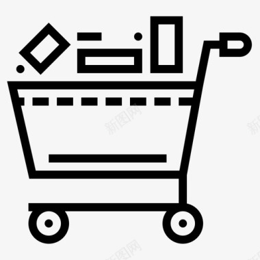 购物车市场电子商务套装图标图标