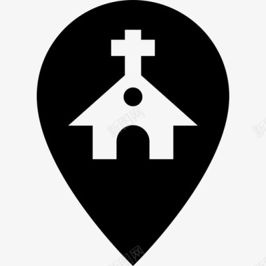 教堂位置地图图标图标
