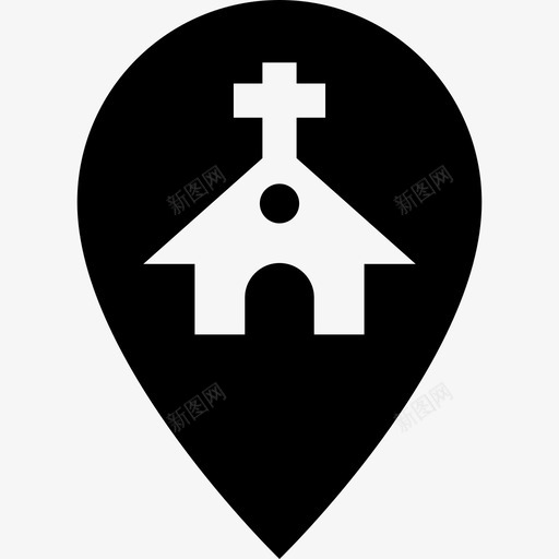 教堂位置地图图标svg_新图网 https://ixintu.com 位置 别针 别针和旗帜 地图 教堂