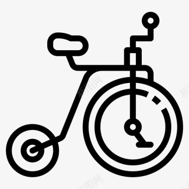 老式自行车自行车复古图标图标