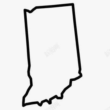 印第安纳州印第安纳州地图美国各州地图薄图标图标