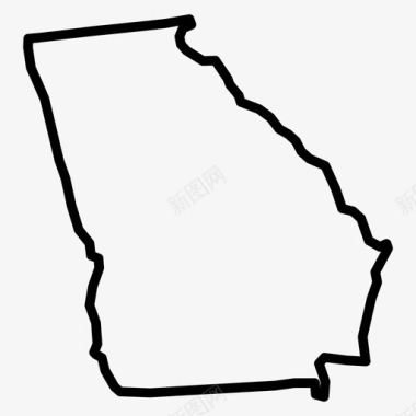 乔治亚州乔治亚州地图美国各州地图薄图标图标