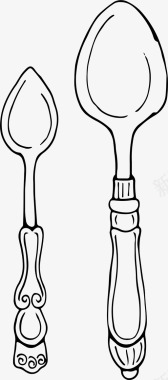 勺子餐具古董图标图标