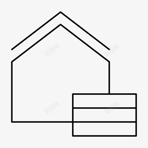 房地产生意家图标svg_新图网 https://ixintu.com 一叠硬币 家 房地产 房子 生意