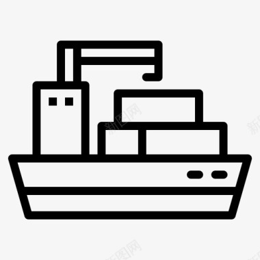 船集装箱物流图标图标