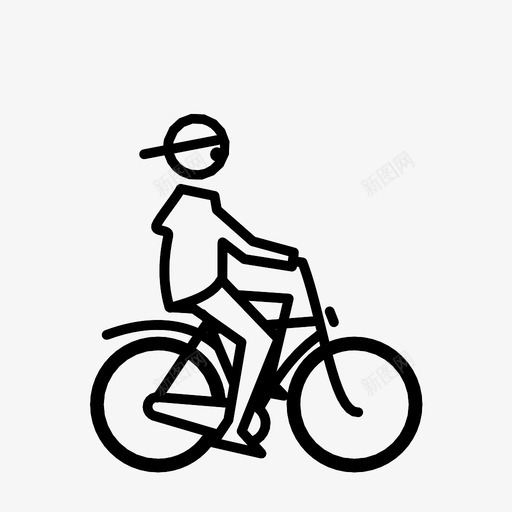 骑自行车的男孩自行车男人图标svg_新图网 https://ixintu.com 交通类型 男人 自行车 青少年 骑自行车的男孩