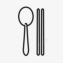 icon采购采购产品勺子和筷子餐具吃的图标高清图片
