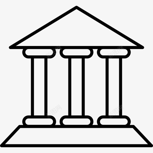 银行大楼罗马式建筑物图标svg_新图网 https://ixintu.com 建筑物 罗马式 银行大楼