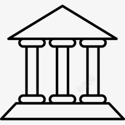 罗马式建筑银行大楼罗马式建筑物图标高清图片