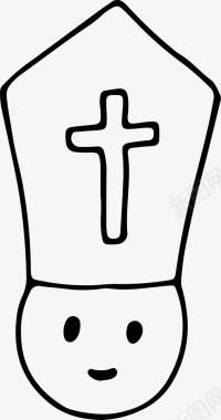 教皇基督教信仰图标图标