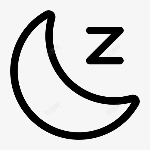 睡眠模式请勿打扰月亮图标svg_新图网 https://ixintu.com 夜晚 月亮 清晰界面 睡眠模式 请勿打扰