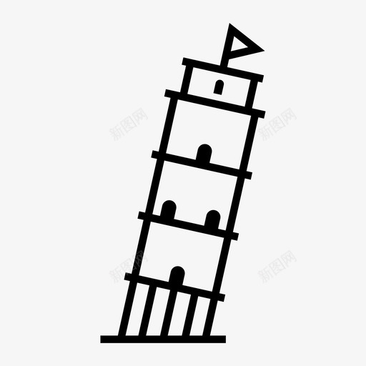 比萨斜塔建筑欧洲图标svg_新图网 https://ixintu.com 地标 地标世界漫游线图标集 建筑 欧洲 比萨斜塔 著名