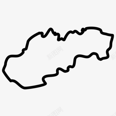 斯洛伐克地图欧洲国家地图薄图标图标