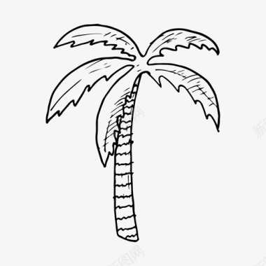 棕榈树海滩假日图标图标