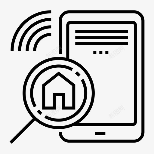 网上找房子房产互联网图标svg_新图网 https://ixintu.com 互联网 房产 房产评估 网上找房子