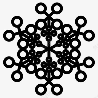 雪晶图案雪花图标图标