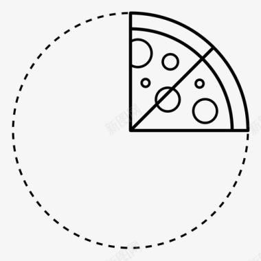 披萨八分之二除法分数图标图标