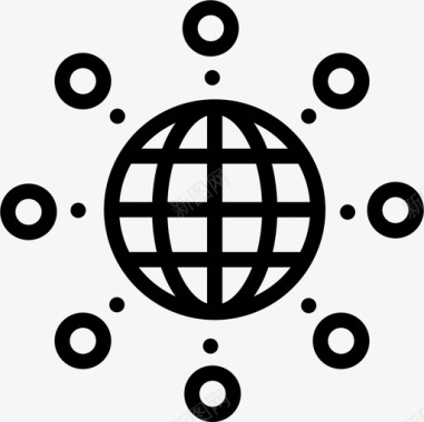 连接世界全球图标图标