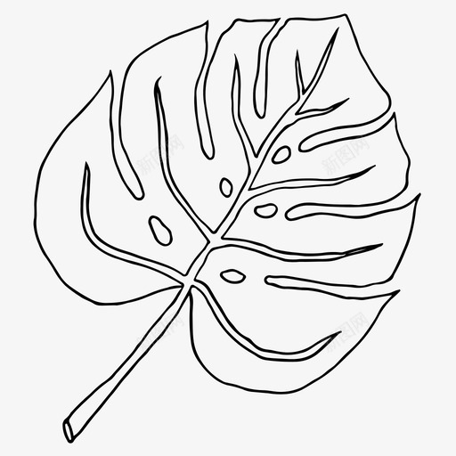 热带叶自然植物图标svg_新图网 https://ixintu.com 手工绘制 植物 热带叶 自然