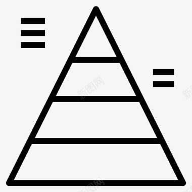 水平图表金字塔图标图标
