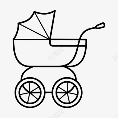 婴儿车婴儿运输车图标图标