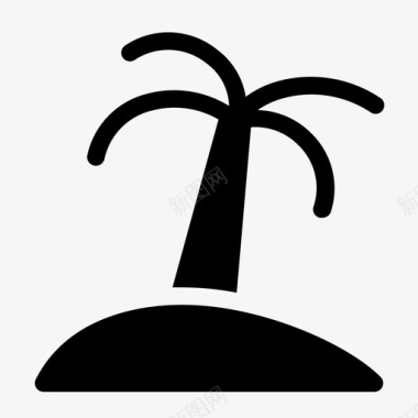 棕榈树海滩岛屿图标图标