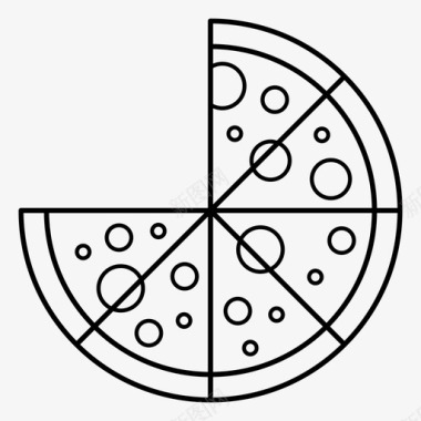 披萨八分之六除法分数图标图标