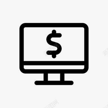 网上银行电脑美元图标图标