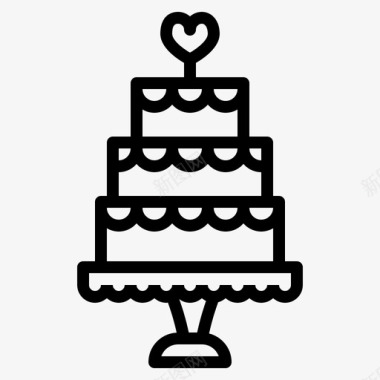 婚礼蛋糕庆祝聚会图标图标