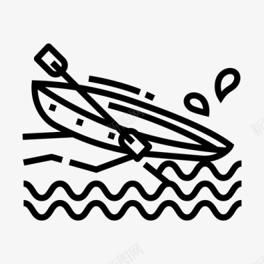独木舟活动皮划艇图标图标
