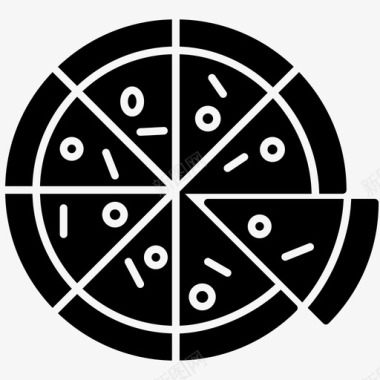 披萨披萨片固体食物图标图标