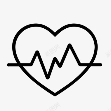 心率心电图健康图标图标