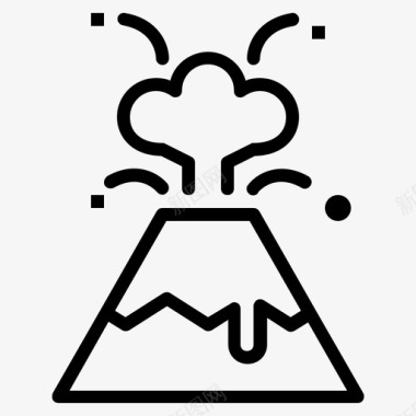 喷发危险火山图标图标