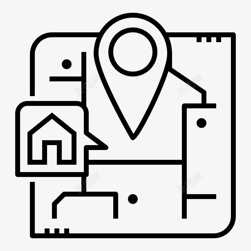 房屋位置地图位置图标svg_新图网 https://ixintu.com 位置 地图 房产 房产评估 房屋位置