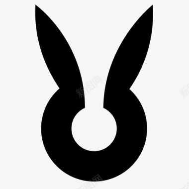 兔子动物耳朵图标图标