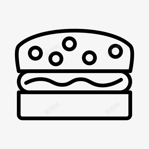 汉堡吃快餐图标svg_新图网 https://ixintu.com 吃 快餐 晚餐 汉堡 购物 购物和电子商务线图标第一卷