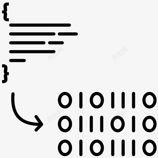 编译器二进制代码源代码图标svg_新图网 https://ixintu.com 二进制代码 源代码 编程 编译器