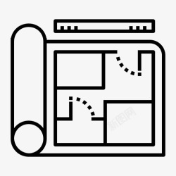 房地产评估蓝图建筑图纸图标高清图片