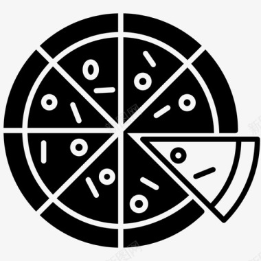披萨切片固体食物图标图标