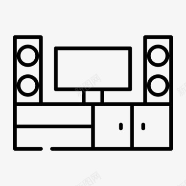 家庭影院家具音箱图标图标