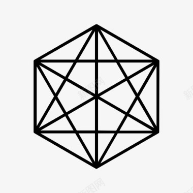六角星钻石几何图标图标