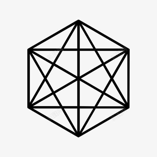 六角星钻石几何图标svg_新图网 https://ixintu.com 六角星 几何 几何形状 数学 钻石