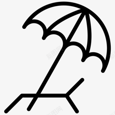 冲浪伞休息室雨图标图标